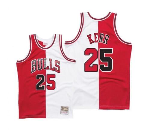 Men's Chicago Bulls #25 Steve Kerr White/Red Throwback Stitched Jersey Men's Chicago Bulls #25 Steve Kerr White/Red Throwback Stitched Jersey
